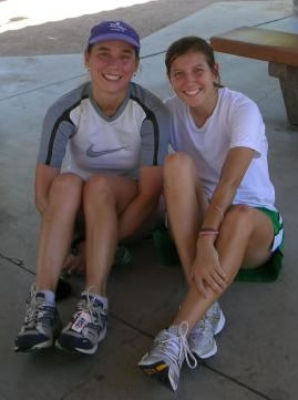 Jennie & Lauren after running 20 miles.